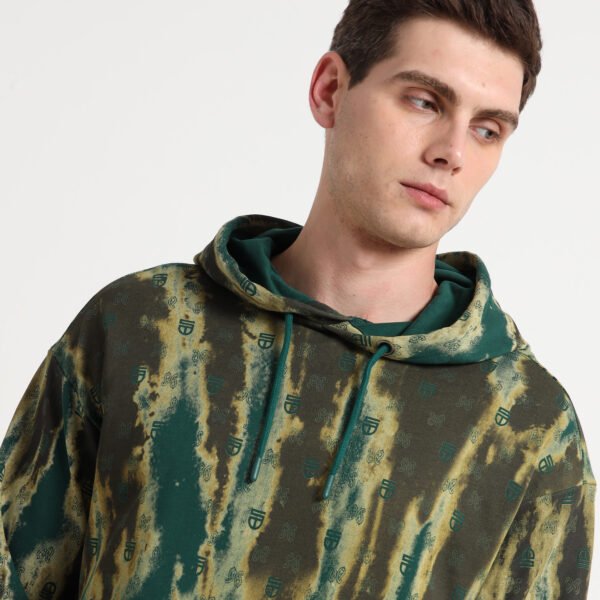 GRUNGE STREAK HOODED SWEATSHIRT - Image 3
