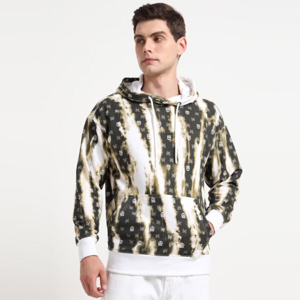 GRUNGE STREAK HOODED SWEATSHIRT - Image 3