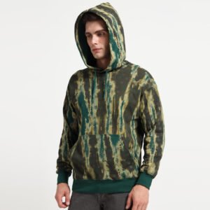 GRUNGE STREAK HOODED SWEATSHIRT