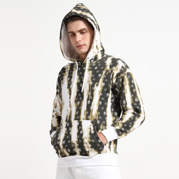GRUNGE STREAK HOODED SWEATSHIRT