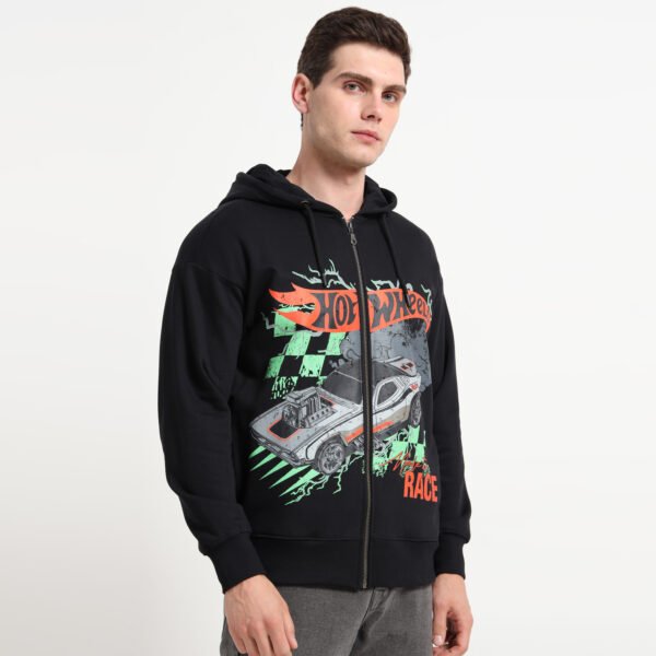 HOT WHEELS ZIP-UP BLACK HOODIE - Image 5
