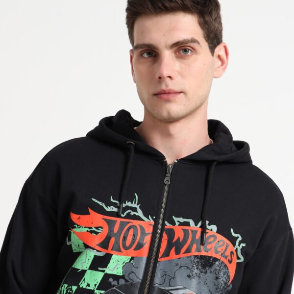 HOT WHEELS ZIP-UP BLACK HOODIE - Image 7