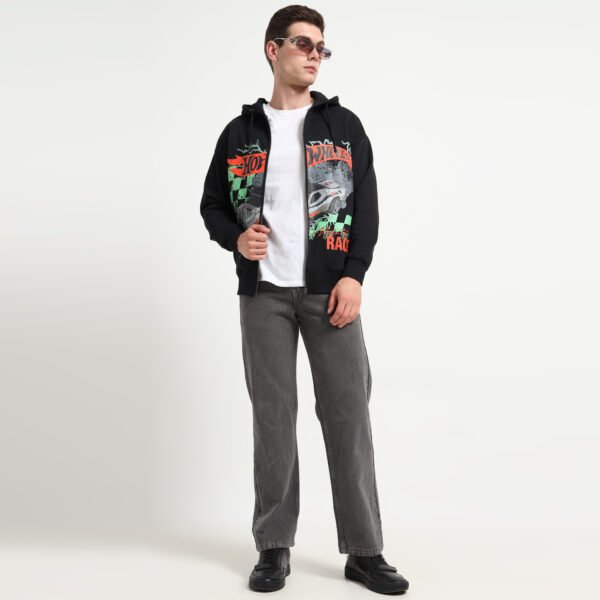 HOT WHEELS ZIP-UP BLACK HOODIE - Image 8